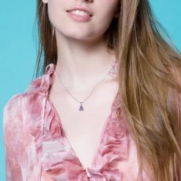 1.75 ct Trillion AMETHYST Silver Pendant NEW - Picture 5 of 7